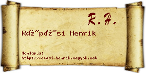 Répási Henrik névjegykártya