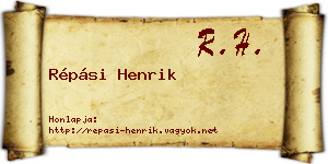 Répási Henrik névjegykártya